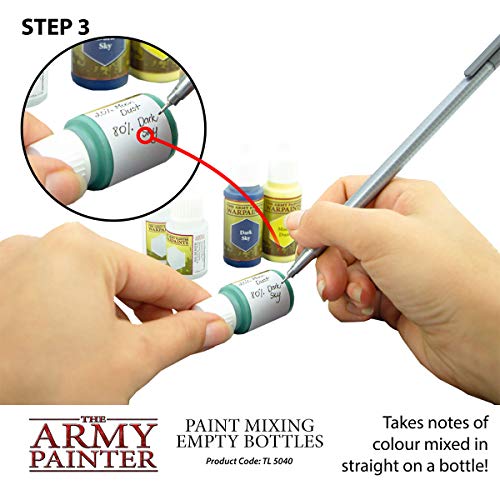 The Army Painter | Empty Paint Mixing Bottles| 6 Botellas Vacias de 12ml | para mezclar y personalizar tus pinturas| para Pintura de Modelos Miniatura