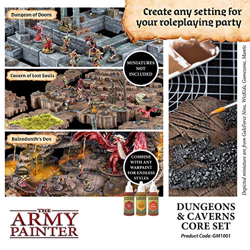 The Army Painter | Gamemaster: Dungeons & Caverns Core Set | Juego para principiantes de construcción de mazmorras y terrenos | con herramientas | tablero de espuma y guía para juegos de rol