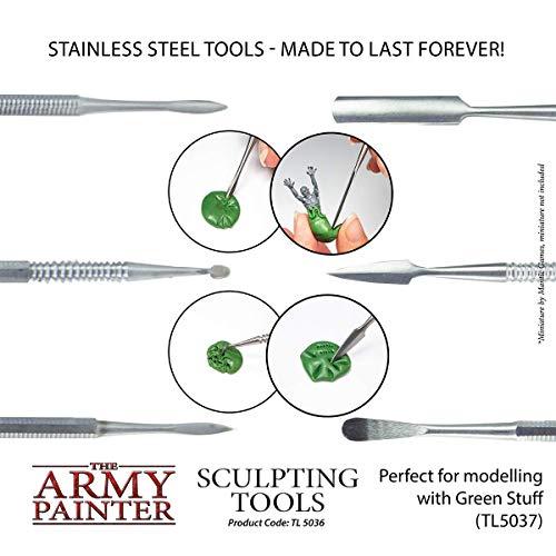 The Army Painter Sculpting Tools 🧙 – Set de 3 Herramientas de Acero Inoxidable para el Modelado de Figuras Miniatura de Plástico, Resina y Metal | Juego de Mesa, Juego de Rol | Wargames