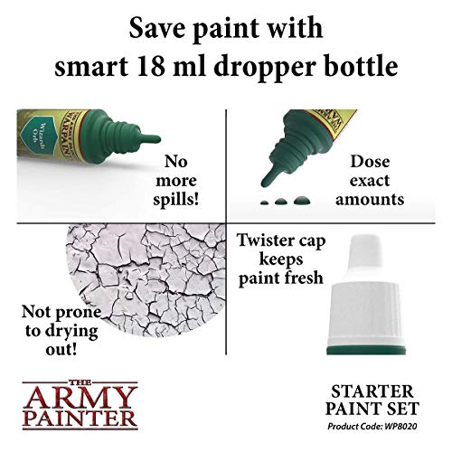 The Army Painter Warpaints Kit de Pintura para Principiantes | 10 Pinturas Acrílicas y 1 Pincel para Principiante l Pintura de Modelos Miniatura para Wargames