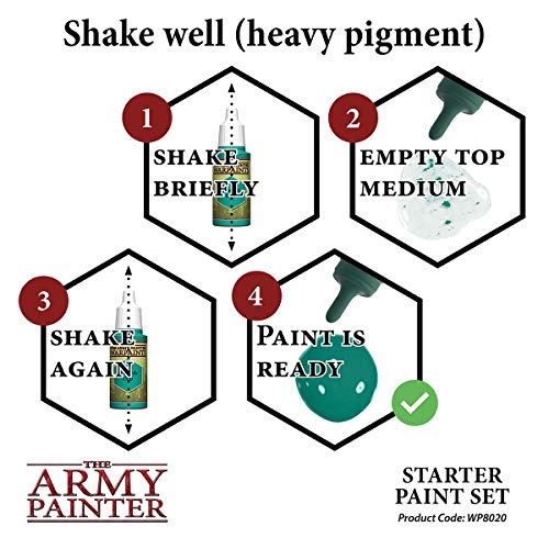 The Army Painter Warpaints Kit de Pintura para Principiantes | 10 Pinturas Acrílicas y 1 Pincel para Principiante l Pintura de Modelos Miniatura para Wargames