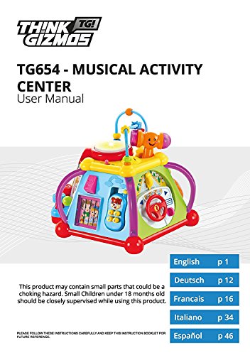 Think Gizmos Juguetes de Actividad para niños pequeños - Juguetes educativos interactivos para niños pequeños (Centro de Actividades)