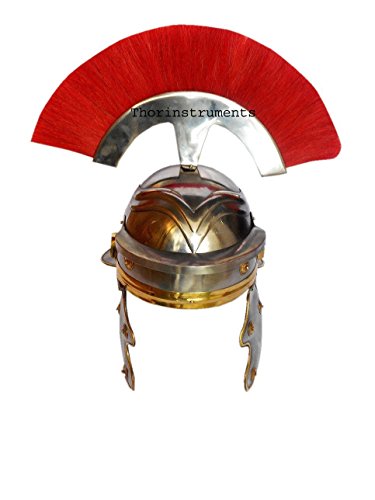 Thor Instruments. Co romain Centurion casque médiéval Chevalier officier Armour Costume Rouge Plume