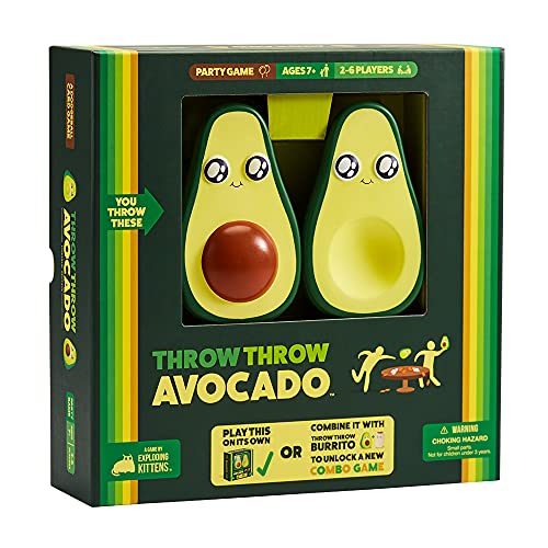 Throw Throw Avocado by Exploding Kittens - A Dodgeball Card Game Sequel and Expansion Set - Family-Friendly Party Games - Card Games for Adults, Teens & Kids - 2-6 Players, TTA-Core-1