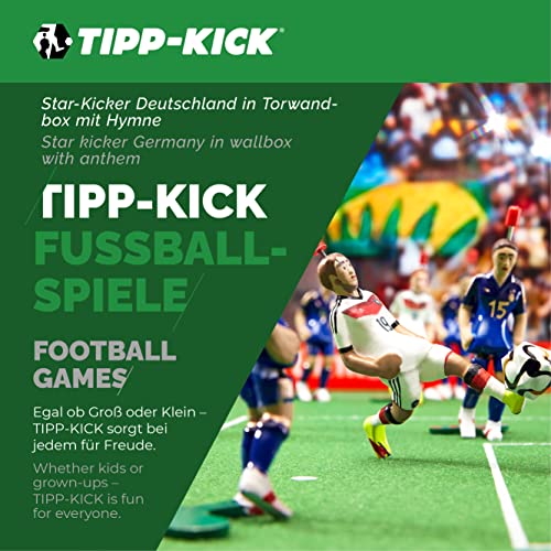 TIPP-KICK Paquete-Alemania I Set Original con el Star-Kicker y Soundchip alemán para la portería de Pared I Figuras adecuadas para Cada Juego I Accesorios