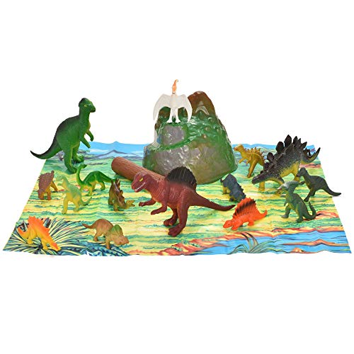 TOYLAND 18 Dinosaurios de Pieza de época jurásica en la Tina Juega a Las Figuras y el tapete de Juego