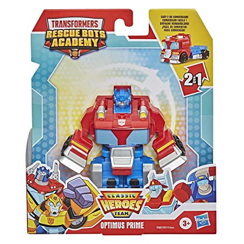 Transformers Rescue Bots Academy Classic Helden Team Optimus Prime - Juguete transformable de 11 cm, a Partir de 3