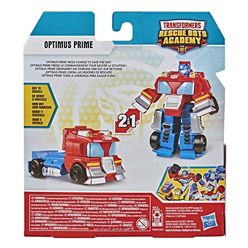 Transformers Rescue Bots Academy Classic Helden Team Optimus Prime - Juguete transformable de 11 cm, a Partir de 3