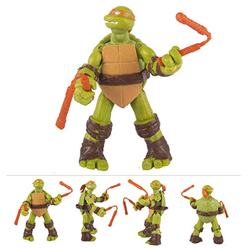 TREEMEN Juegos de juguetes de tortugas ninja, figuras de acción de tortugas ninja mutantes adolescentes figuras de anime modelo de personajes juguetes para niños de 4.8 pulgadas