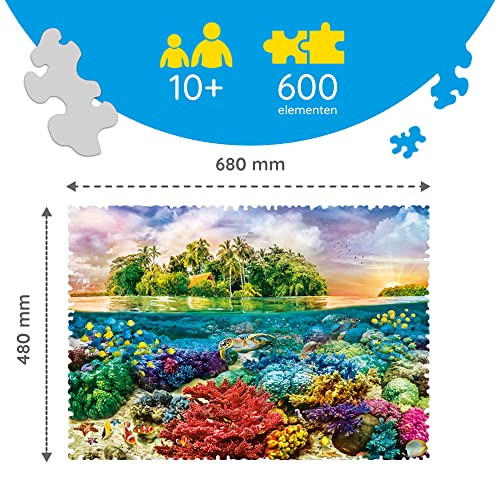 Trefl- Tropische Insel 600 Teile, Crazy Shapes, Premium Quality, für Erwachsene und Kinder AB 10 Jahren Puzle, Color Coloreado (11113)