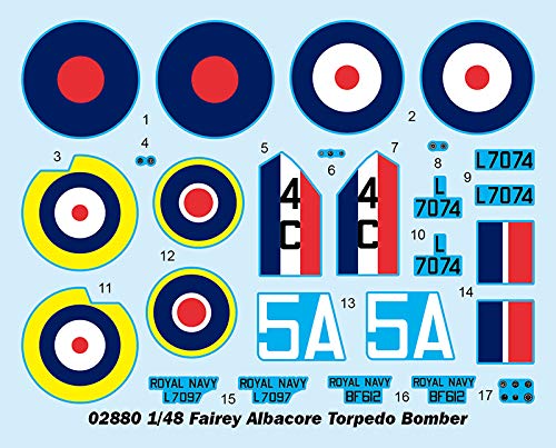 Trumpeter- Fairey Albacore Torpedo Bomber Maqueta de plástico, Color Coloreado (002880)