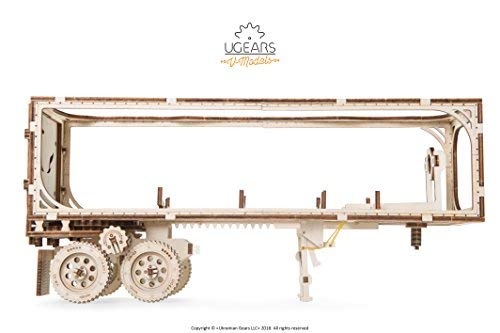UGEARS Remolque de Camión VM-03 - Modelo Mecánico de Remolque Que Funciona - Puzzle 3D de Madera DIY