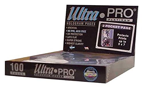 Ultra Pro 2-Pocket Platinum Page with 5" X 7" Pockets 100 ct.