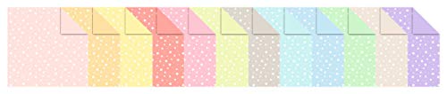 Ursus 3025599F - Papel Plegable Mini, 120 Hojas, 80 g/m², 15 x 15 cm, en 12 Colores Diferentes, Parte Frontal con Estrellas, Parte Trasera Lisa, Incluye Instrucciones de Plegado, Multicolor
