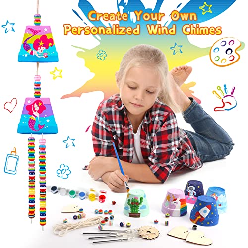 vamei Pintar Carillón de Viento Pintar Juegos para Niños Carillón de Viento para Pintar Creativo Kit Manualidades Niños Regalo Juguetes de Pintura Niños 3+