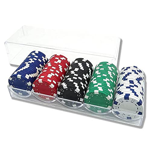 Various Poker Set Ficha 100 Juego Fichas de Texas Hold'em para Contar Marcadores Matemáticos Aprender Fichas de Póquer, 5 Colores
