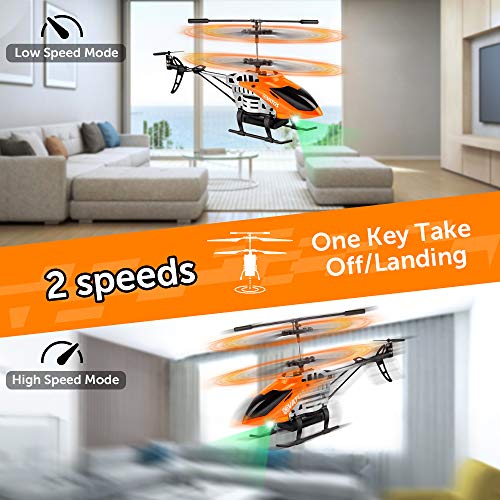 VATOS Helicóptero teledirigido – 22 minutos volando con luz LED – 2,4 GHz y 3,5 canales – Mini helicóptero para niños y adultos – Ideal como regalo