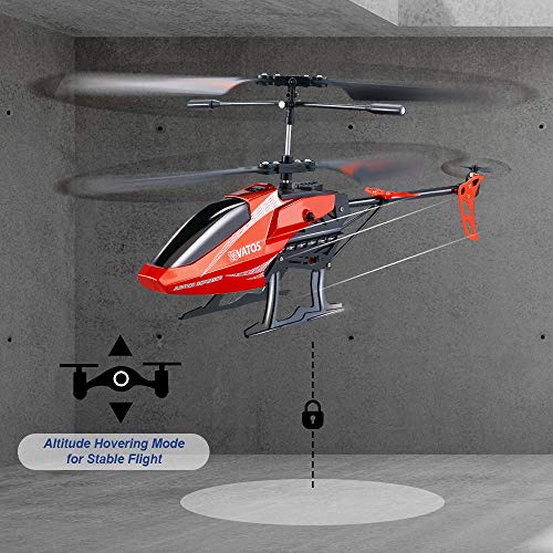VATOS Helicóptero teledirigido para Interior, Juguete teledirigido, helicóptero teledirigido, Regalo para niños con baterías Gyro y LED Light 3.5 Channel Micro Alloy
