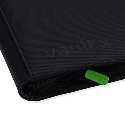 Vault X Carpeta Exo-Tec Premium Zip - Álbum de 12 Bolsillos para Cartas Coleccionables - 480 Bolsillos de Inserción Lateral con una Cremallera TCG (Negro)