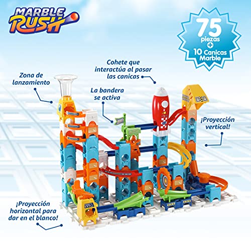 VTech Marble Rush Rocket Set Electronic M100E-Circuito de canicas-Juguetes de construcción niños +4 años-Versión ESP (3480-542249), Color