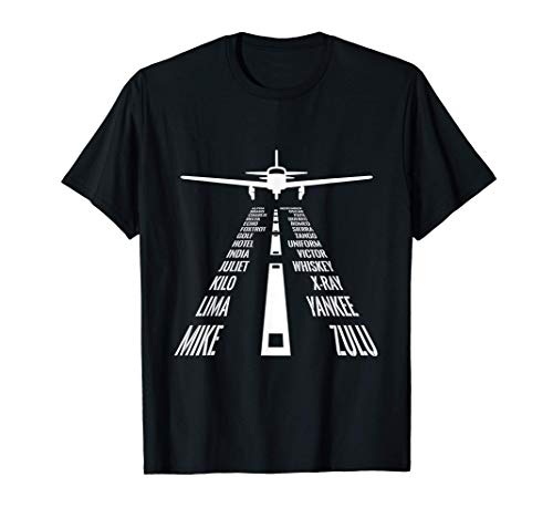 Vuelo del aeroplano alfabeto fonético pista de aterrizaje pi Camiseta