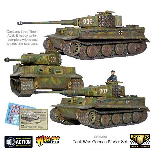 Wargames Delivered - Tablero de Juego con Tanques Miniaturas - Juego de Mesa de Estrategia de la Guerra Mundial - Bolt Action de Warlord Games: Kit de Iniciación de Tanques de Guerra Alemanes - 28mm