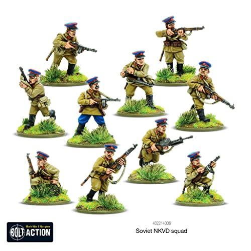 Warlord Games 1/56 Escala Bolt Actian Soviet NKVD Squad - Kit de modelo de metal # 402214006