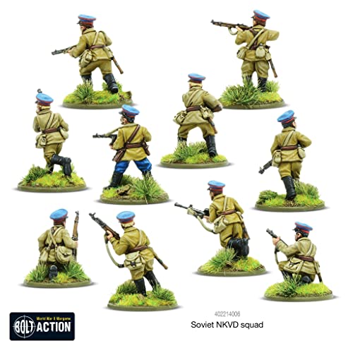 Warlord Games 1/56 Escala Bolt Actian Soviet NKVD Squad - Kit de modelo de metal # 402214006