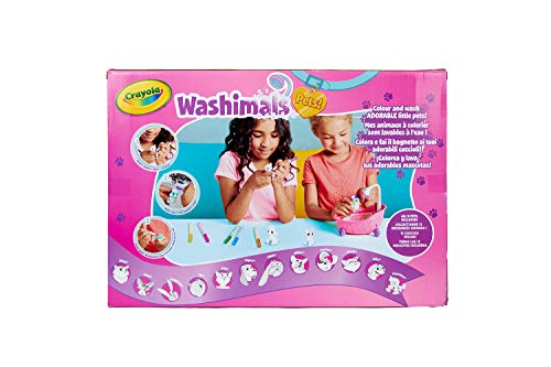Washimals Súper Set Bañera y 12 Mascotas para colorear y darles un buen baño a las mascotas, ideal para juego y regalo, desde 3 años