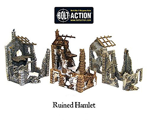 WGTER01 Warlord Games 28mm Bolt Action - Ruined Hamlet (3x Buildings)