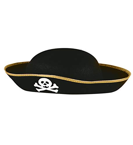 WIDMANN 3413p Niños piratas sombrero, unisex, color negro/oro