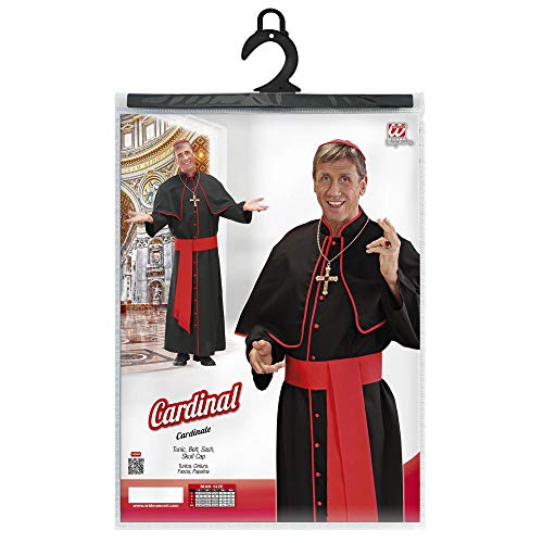 Widmann - Disfraz de Cardenal, túnica, cinturón, cinta, calota, clérigo, lema fiesta, carnaval