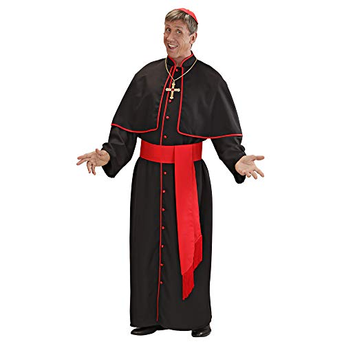 Widmann - Disfraz de Cardenal, túnica, cinturón, cinta, calota, clérigo, lema fiesta, carnaval