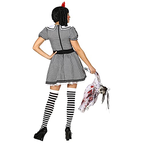 WIDMANN Disfraz de muñeca terrorífico, color negro/blanco, large (00223)