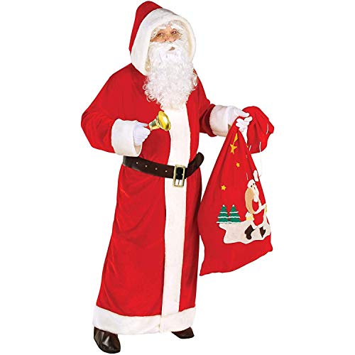 Widmann - Disfraz de Papá Noel, abrigo con capucha y cinturón, Navidad, fiesta temática, carnaval