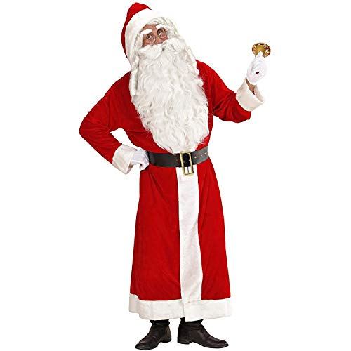 Widmann - Disfraz de Papá Noel, abrigo con capucha y cinturón, Navidad, fiesta temática, carnaval