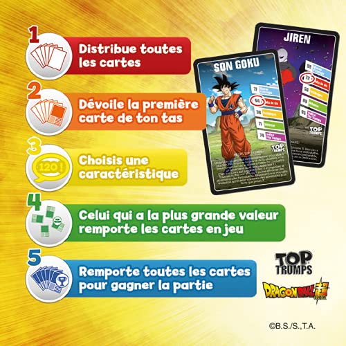 WINNING MOVES - Top Trumps - Dragon Ball Super - Juegos de Cartas - Juego de Sociedad - Versión Francesa