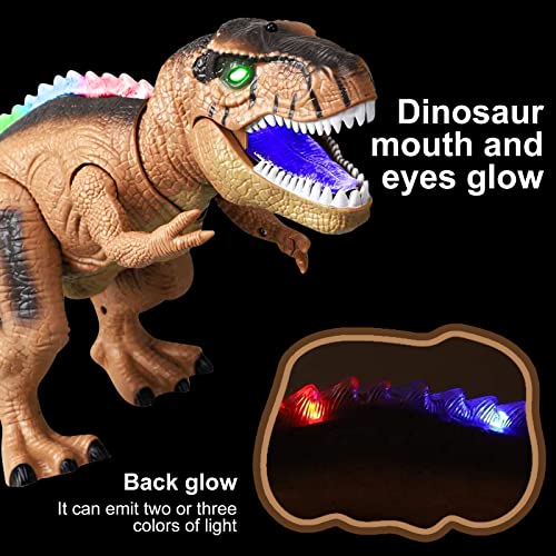 WISHTIME Dinosaurio de Control Remoto ElectricToy Kids RC Animal Toys LED Light Up Dinosaur Walking and Roaring Realista T-Rex Robot Toys For Toddlers Boys Girls