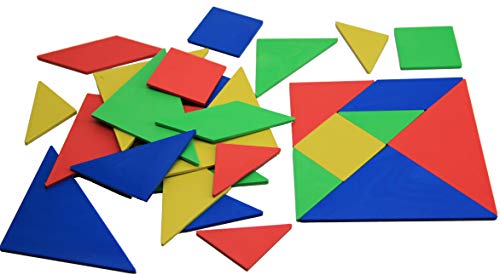 WISSNER Tangram Puzzle Game Juego de 4 rompecabezas chino - Robusto - Hecho de plástico sólido