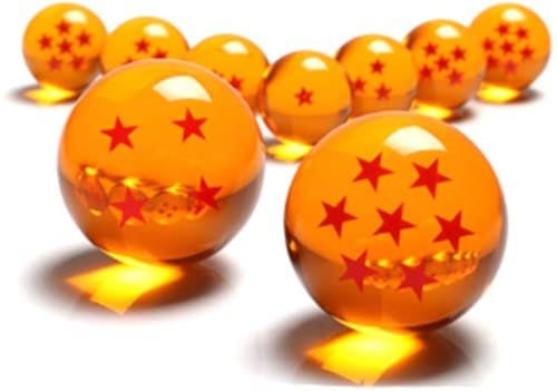 WLKY Juego de 7 bolas de dragón de cristal, bolas de cristal acrílico, bolas decorativas para el hogar, Anime 7 estrellas Dragonball Anime Cosplay, colección de adornos (7,5 cm, 7 unidades)