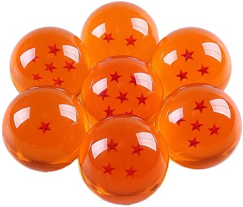 WLKY Juego de 7 bolas de dragón de cristal, bolas de cristal acrílico, bolas decorativas para el hogar, Anime 7 estrellas Dragonball Anime Cosplay, colección de adornos (7,5 cm, 7 unidades)