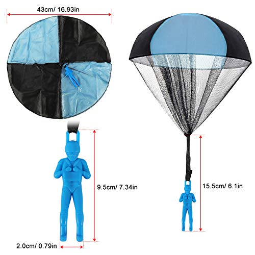 Wokkol Paracaídas para Niños, 12 Piezas Mini Paracaídas con Soldados Set, Mano Que Lanza Paracaidista, Juegos de Vuelo al Aire Libre para Niños