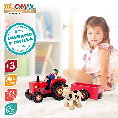 WOOMAX - Tractor de madera con remolque WOOMAX (43621)