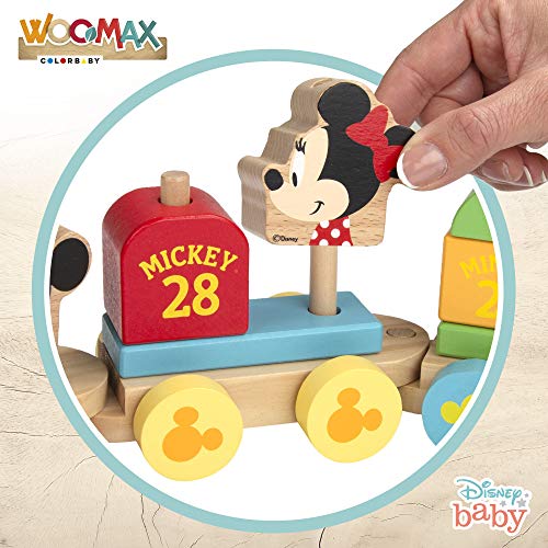 WOOMAX - Tren madera juguete Formas encajables Juguetes niños 2 años Juguetes bebe 18 meses - Juguetes educativos para niños Preescolar Infantil - Tren juguete madera