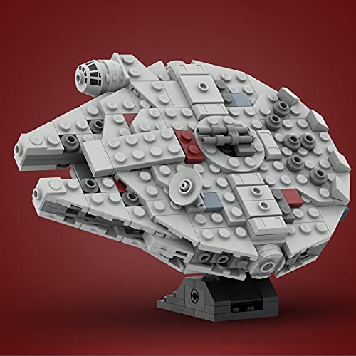 WWEI Modelo de nave espacial, 372 piezas, juguete del Halcón Milenario con soporte, bloques de construcción compatibles con Lego 75193