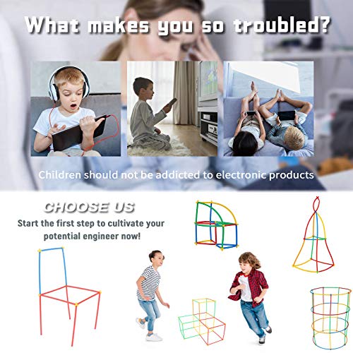 WYSWYG Pajitas de construcción, juguete de construcción a partir de 3, 4, 5, 6 años, 1000 pajitas, juego de construcción para niños, juguetes educativos, juegos creativos para niños y niñas