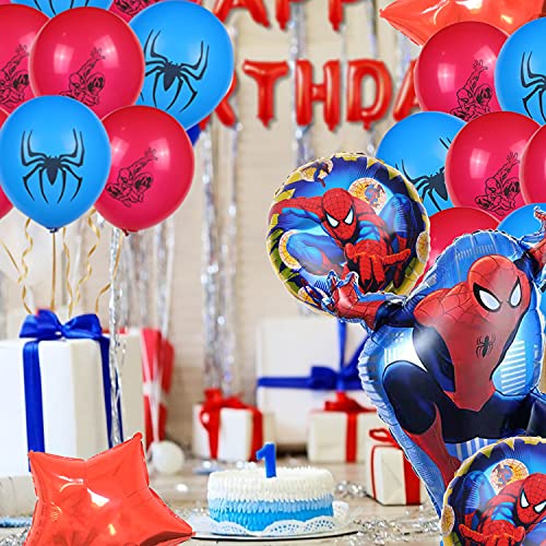 Xingsky Cumpleaños Spiderman Globos, Temáticos de Spiderman Globos de Latex, Temáticos de Spiderman Globos de Latex, Spiderman Decoracion de Fiesta, Globo para Niños Decoraciones de Fiesta