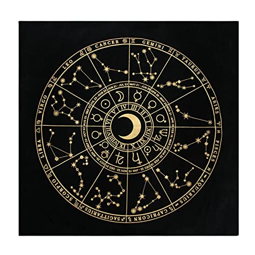 yahede Mantel de Tarot de Franela, tapete de péndulo de adivinación Plegable, Mantel de Altar de Franela Misterioso, astrólogos Magos Magos