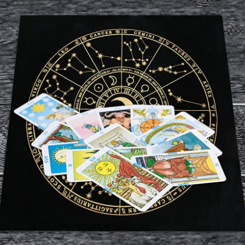 yahede Mantel de Tarot de Franela, tapete de péndulo de adivinación Plegable, Mantel de Altar de Franela Misterioso, astrólogos Magos Magos