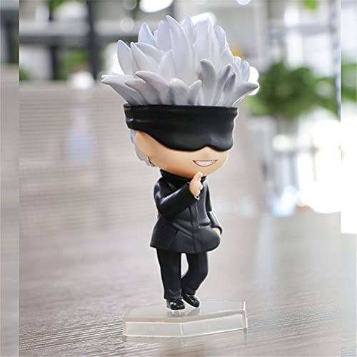 YIPUTONG Figura de acción de Jujutsu Kaisen Gojo Satoru Doll Versión Q Figuras de Anime Juego de Dibujos Animados Modelo de Personaje Estatua Juguetes Adornos para el Coche en casa